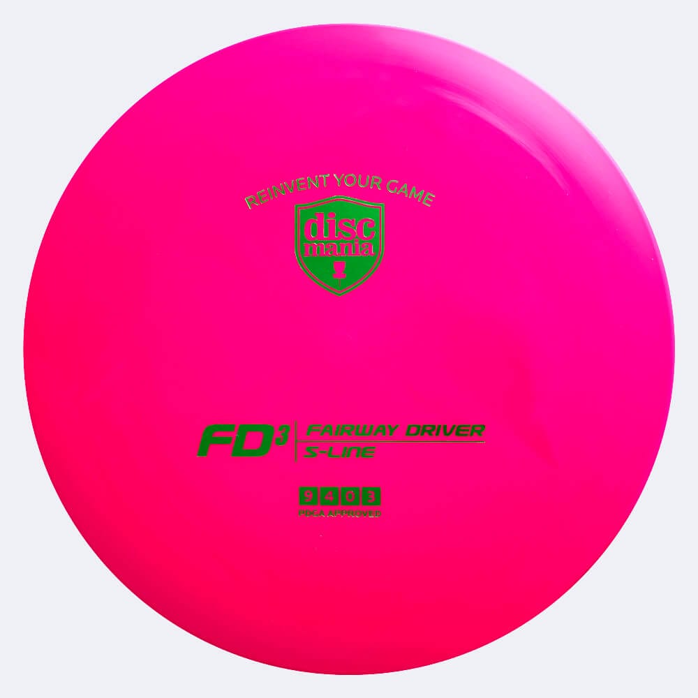 Discmania FD3 in pink, s-line plastic