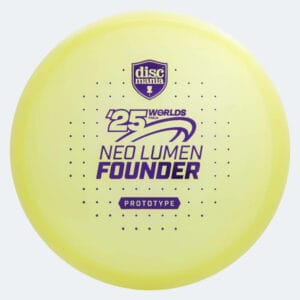 Discmania Founder in yellow, lumen neo plastic and prototype effect