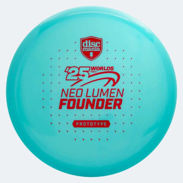 Discmania Founder in hellblau, im Lumen Neo Kunststoff und prototype Spezialeffekt