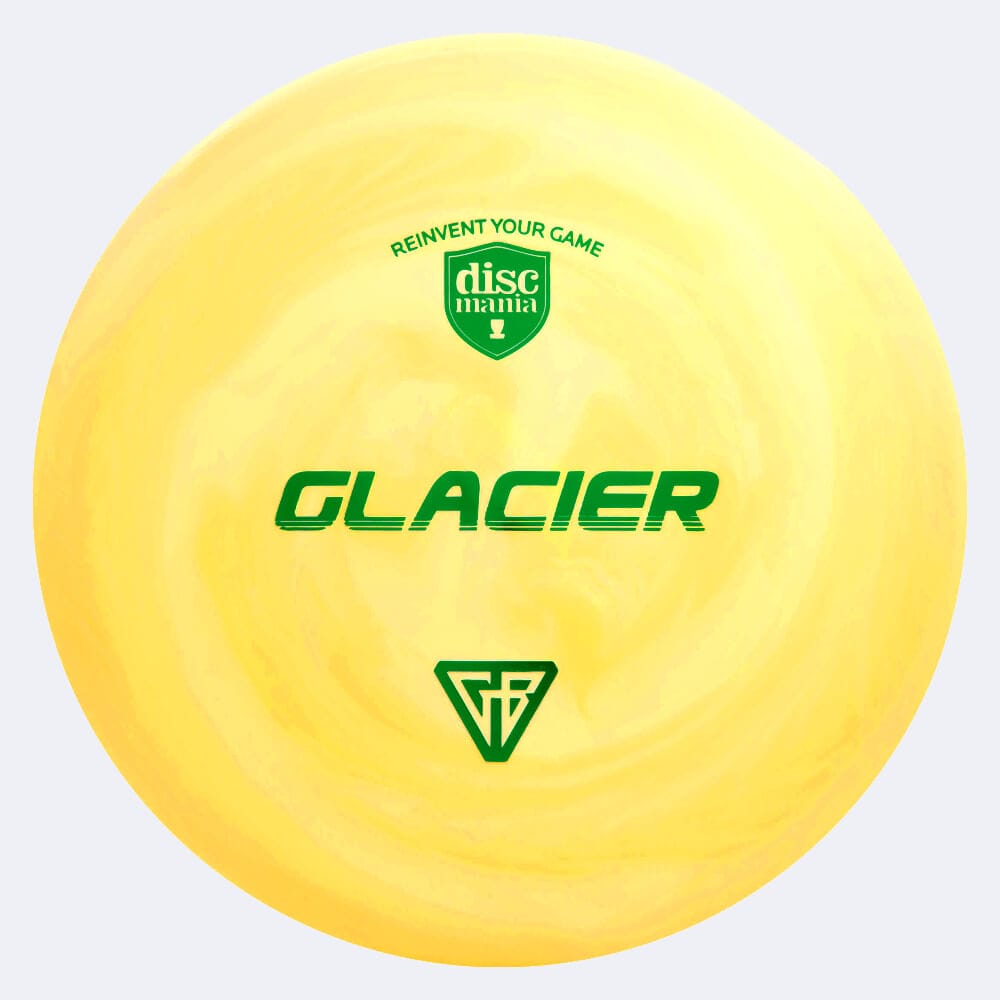 Discmania Glacier in yellow, swirl s-line plastic and burst effect