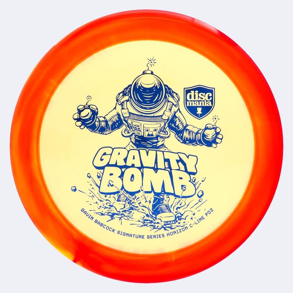 Discmania Gravity Bomb PD2 Gavin Babcock Signature Series in red, horizon c-line plastic