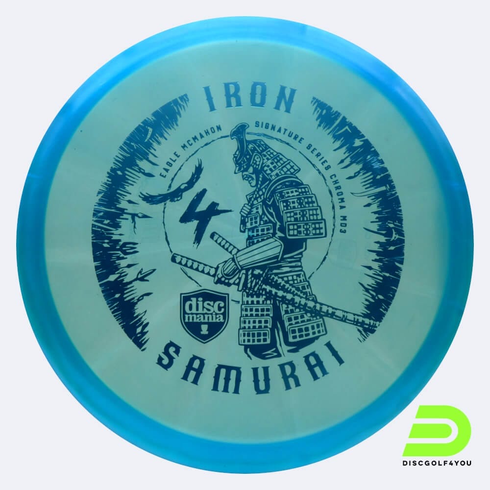 Discmania Iron 4 Samurai MD3 - Eagle McMahon Signature Series in hellblau, im Chroma C-Line Kunststoff und ohne Spezialeffekt