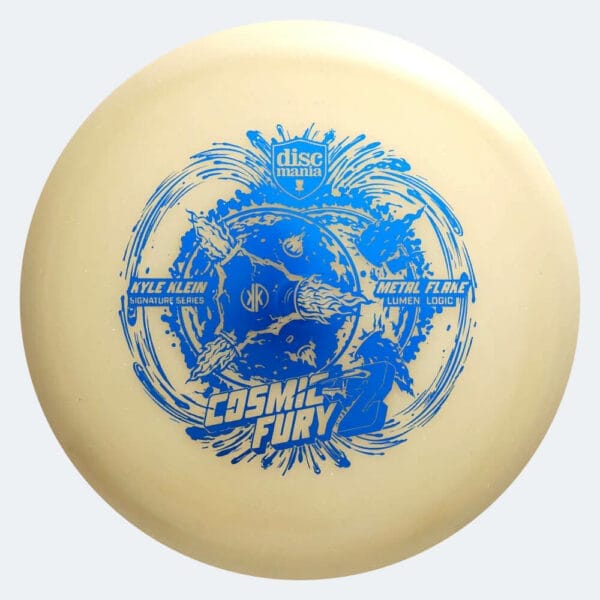 Discmania Logic Cosmic Fury Kyle Klein Signature Series in blue, metal flake lumen plastic