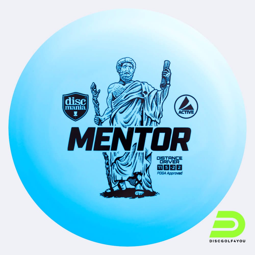 Discmania Mentor in blau, im Active Kunststoff und ohne Spezialeffekt
