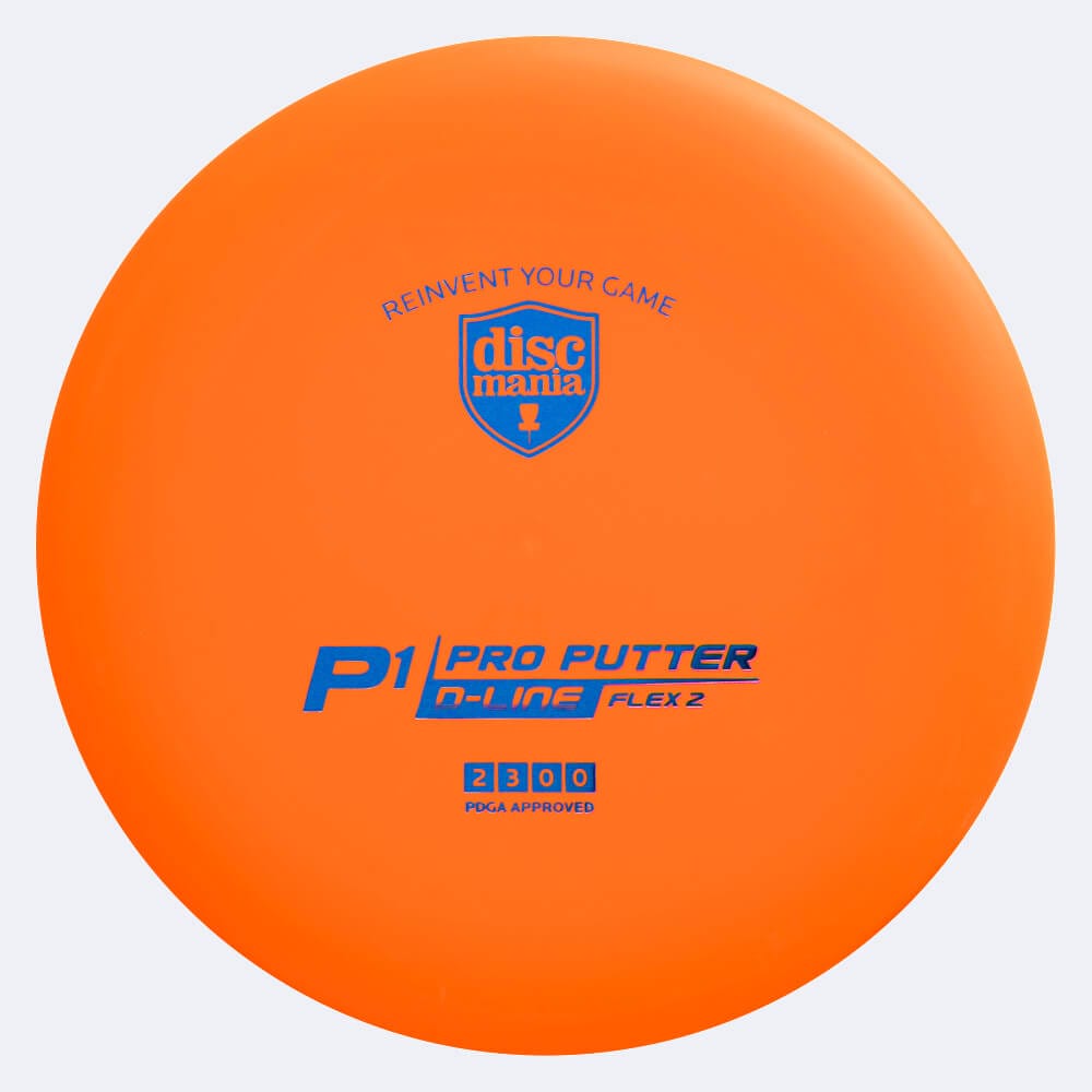 Discmania P1 in orange, im D-Line Flex 2 Kunststoff und ohne Spezialeffekt
