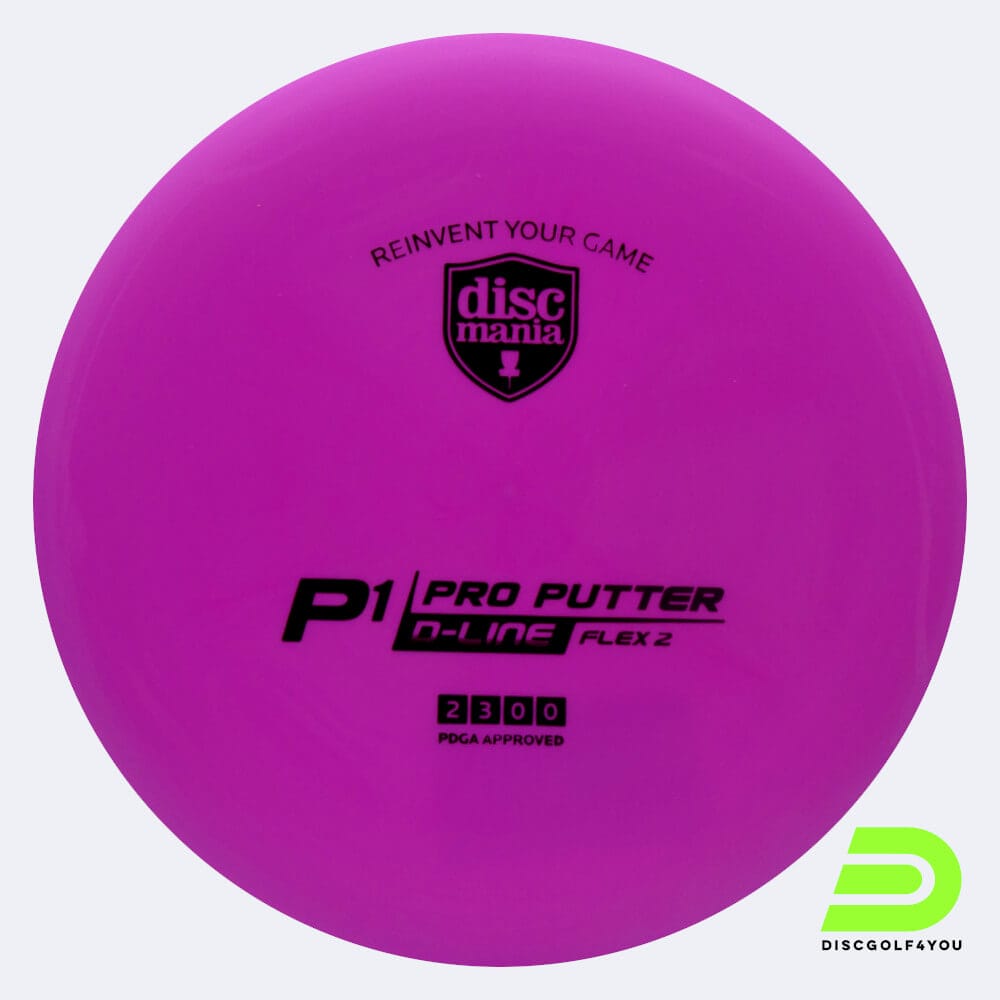 Discmania P1 in rosa, im D-Line Flex 2 Kunststoff und ohne Spezialeffekt