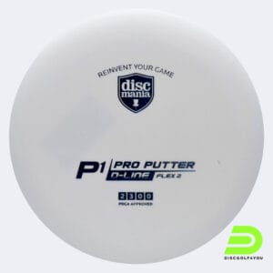 Discmania P1 in weiss, im D-Line Flex 2 Kunststoff und ohne Spezialeffekt
