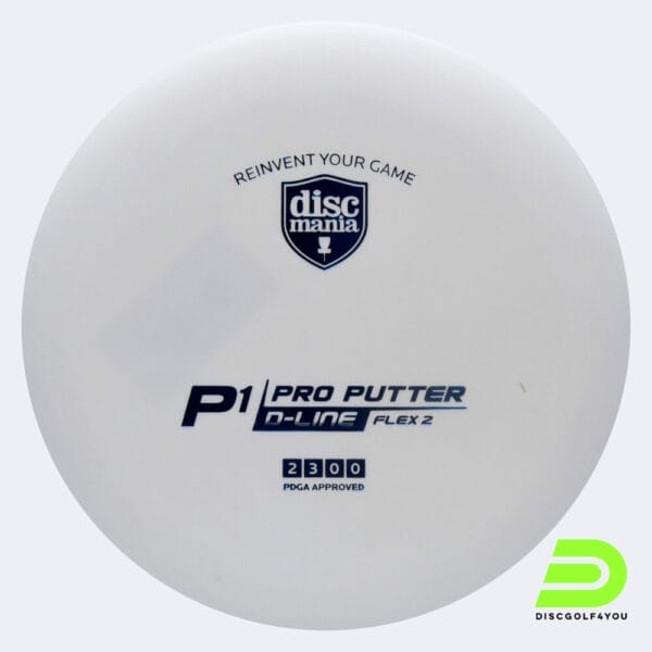 Discmania P1 in weiss, im D-Line Flex 2 Kunststoff und ohne Spezialeffekt