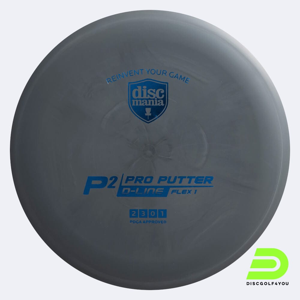 Discmania P2 in grau, im D-Line Flex 1 Kunststoff und ohne Spezialeffekt