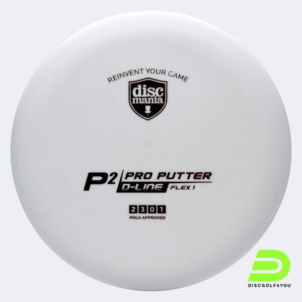 Discmania P2 in white, d-line flex 1 plastic