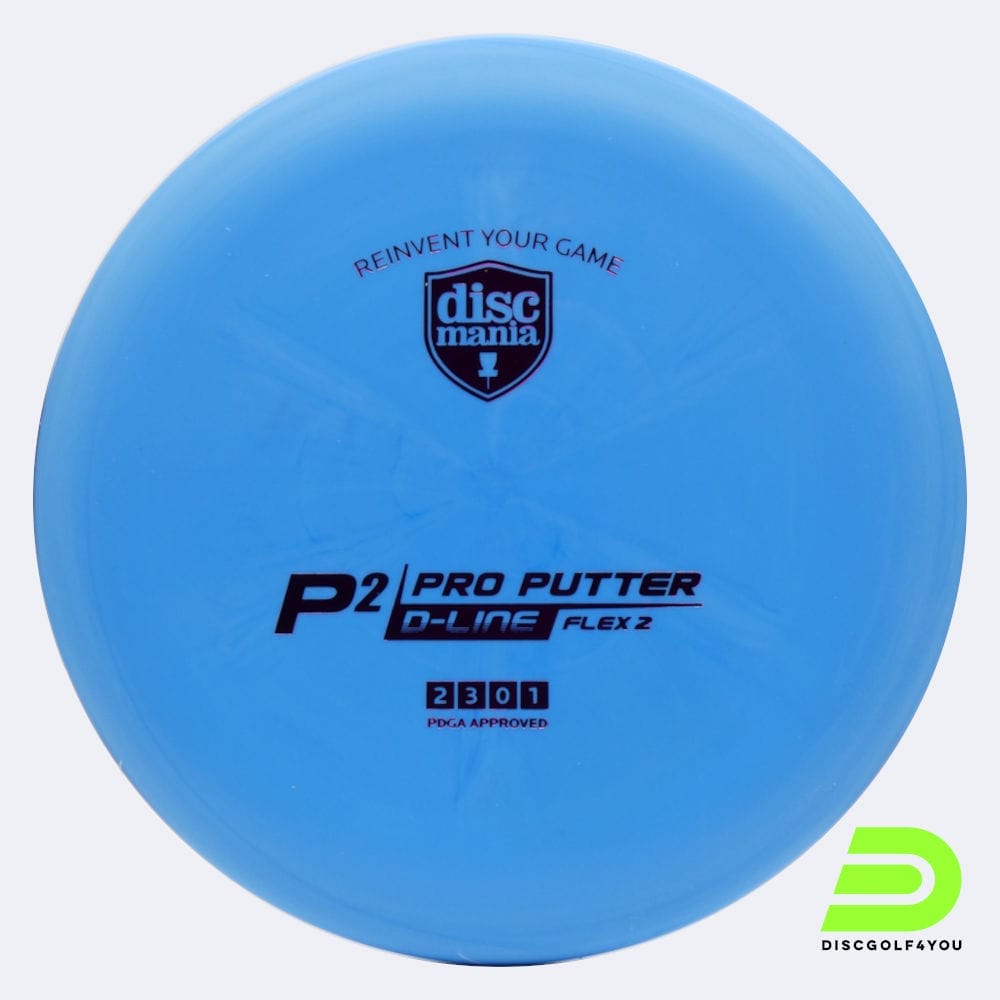 Discmania P2 in blau, im D-Line Flex 2 Kunststoff und ohne Spezialeffekt