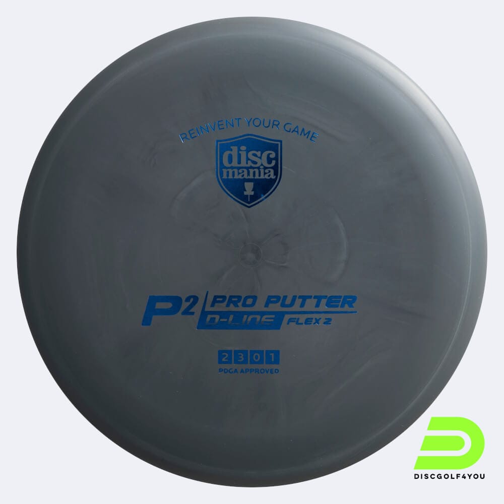 Discmania P2 in grau, im D-Line Flex 2 Kunststoff und ohne Spezialeffekt