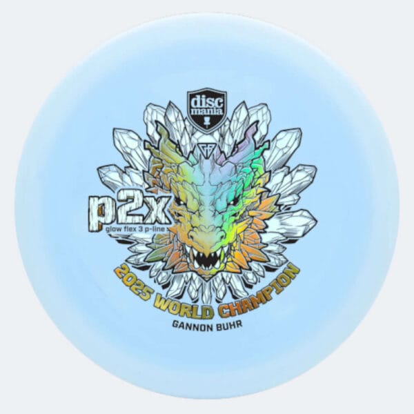 Discmania P2X Gannon Buhr in light-blue, p-line glow flex 3 plastic