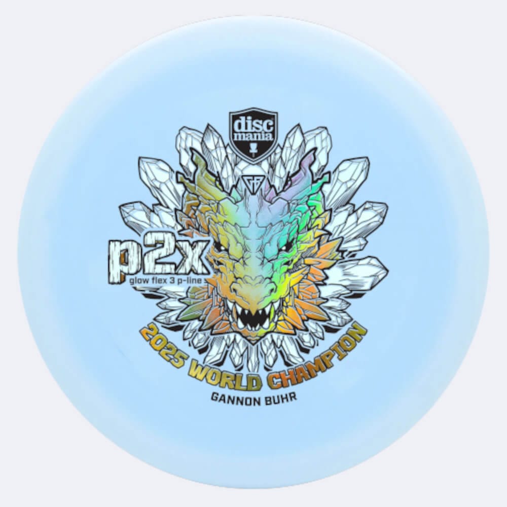 Discmania P2X Gannon Buhr in light-blue, p-line glow flex 3 plastic