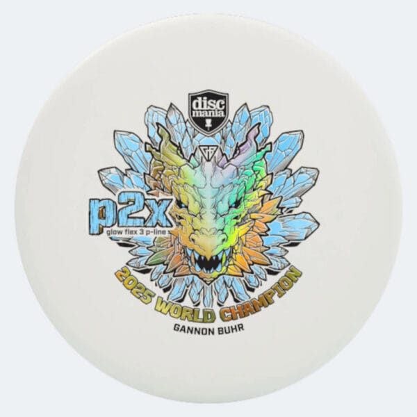Discmania P2X Gannon Buhr in white, p-line glow flex 3 plastic