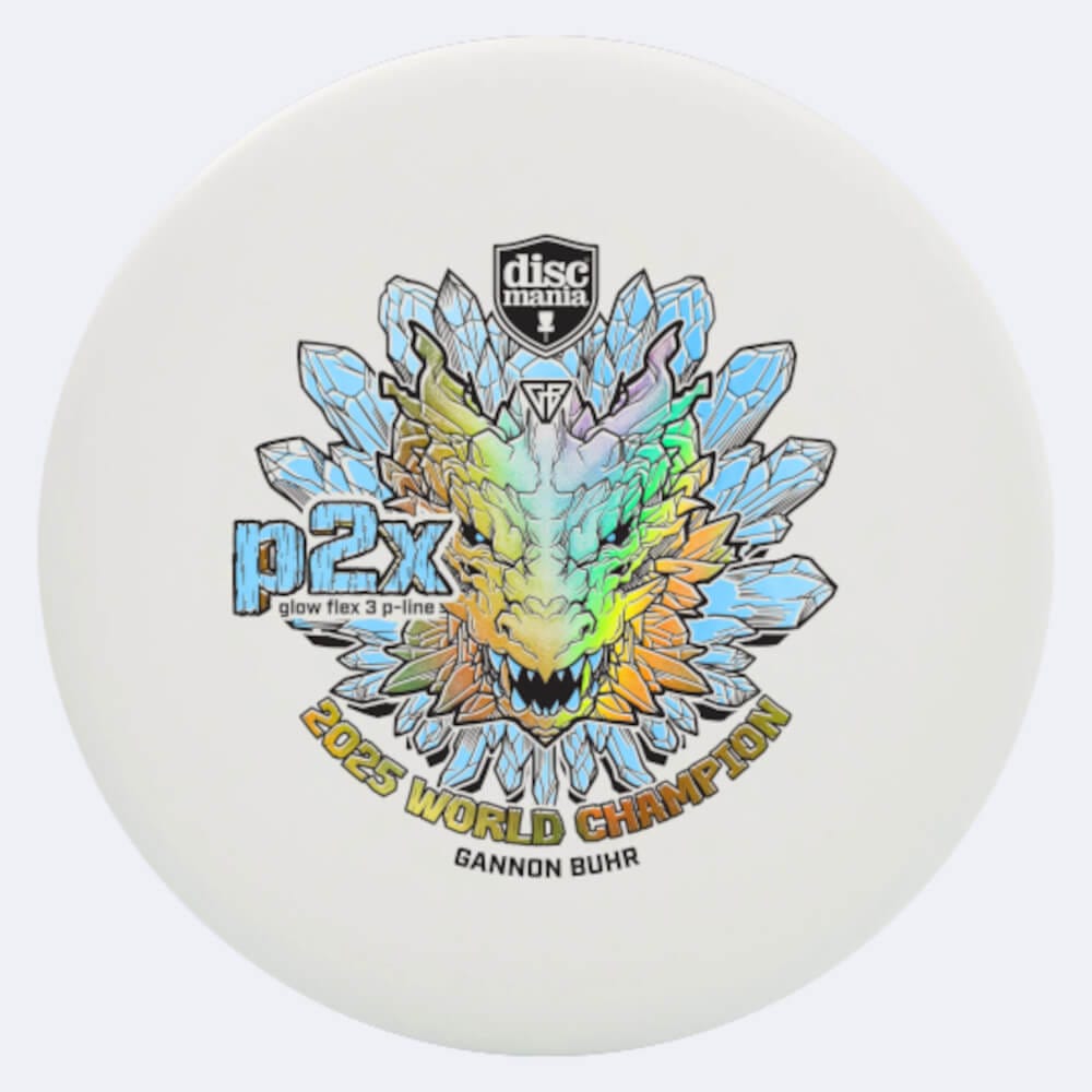 Discmania P2X Gannon Buhr in white, p-line glow flex 3 plastic