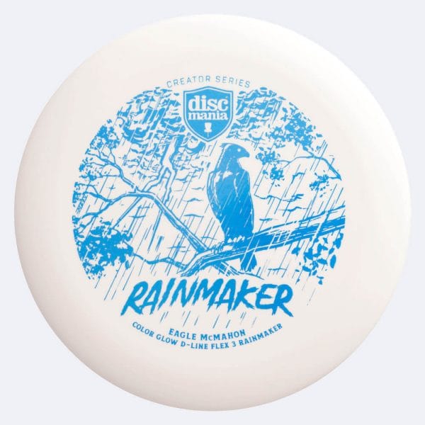 Discmania Rainmaker - Eagle McMahon Creator Series in weiss, im D-Line Flex 3 Color Glow Kunststoff und glow Spezialeffekt