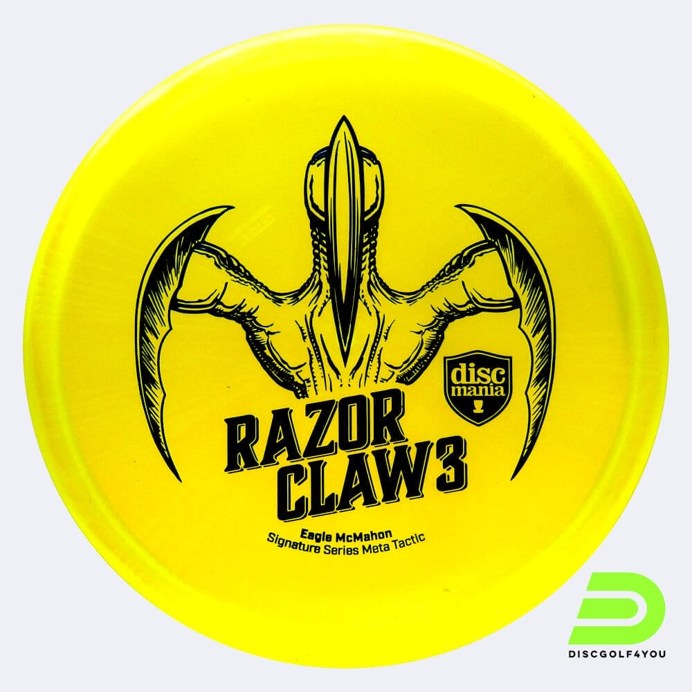 Discmania Razor Claw 3 Tactic Eagle McMahon Signature Series in yellow, meta plastic