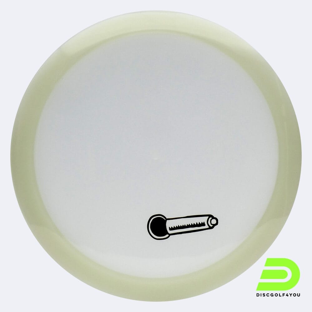 Discmania Rockstar in white, active premium glow plastic and glow effect
