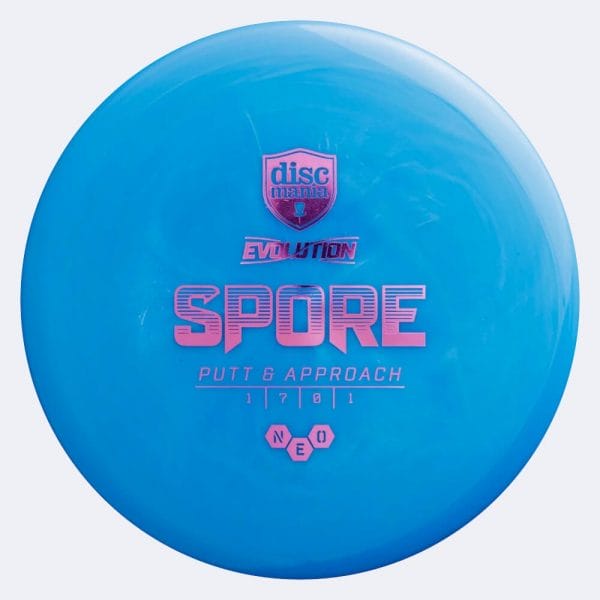 Discmania Spore in blau, im Soft Neo Kunststoff und ohne Spezialeffekt