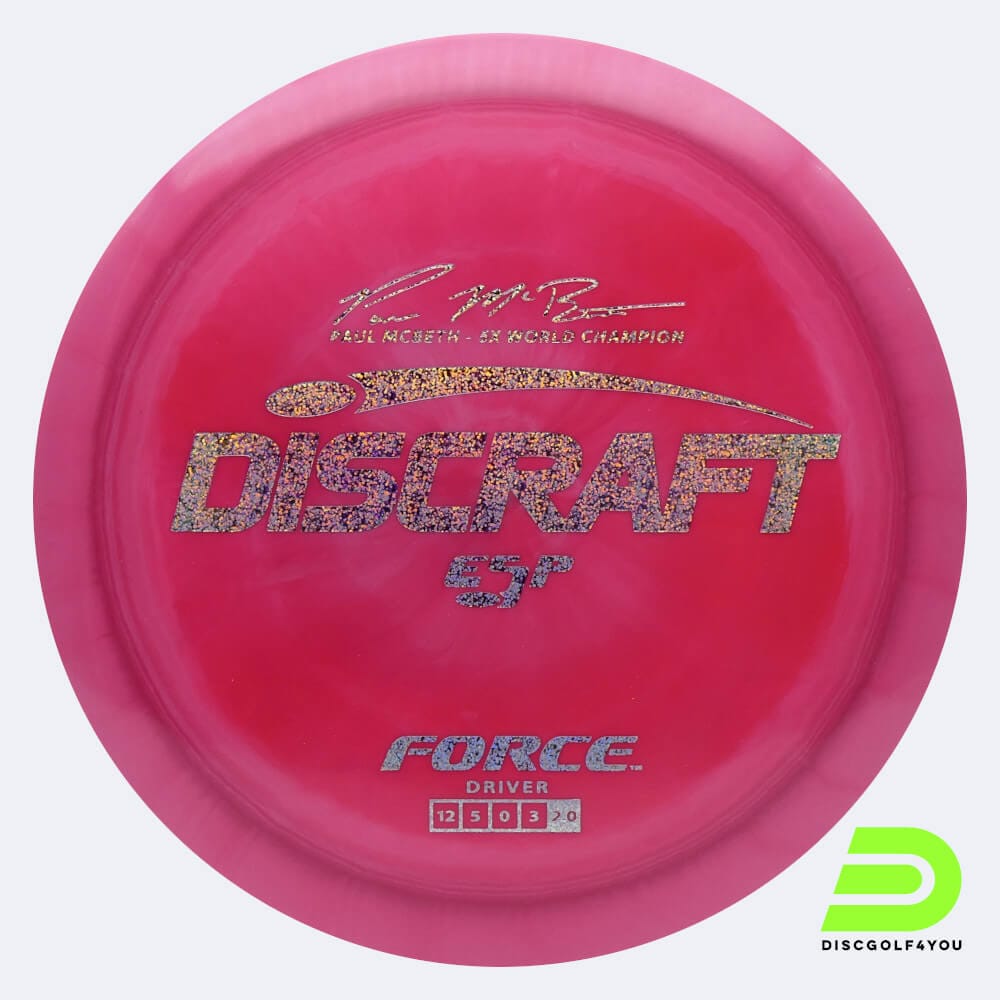 discraft force - paul mcbeth signature series in rosa, im esp kunststoff und ohne spezialeffekt Discraft Force - Paul McBeth Signature Series in rosa, im ESP Kunststoff und ohne Spezialeffekt