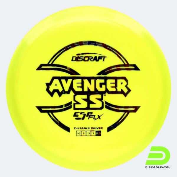 Discraft Avenger SS in yellow, esp flx plastic