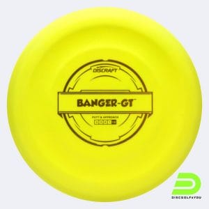 Discraft Banger GT in yellow, putter line plastic