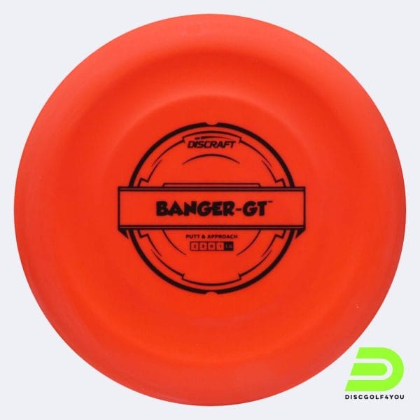 Discraft Banger GT in red, putter line plastic