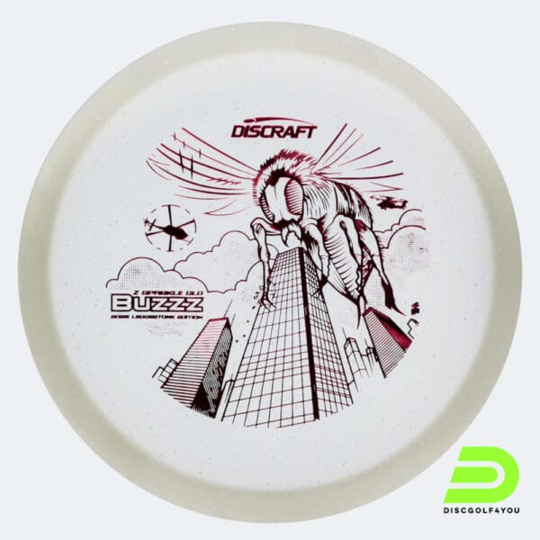 Discraft Buzzz 2023 Ledgestone Edition in white, z sparkle glow plastic and glow effect