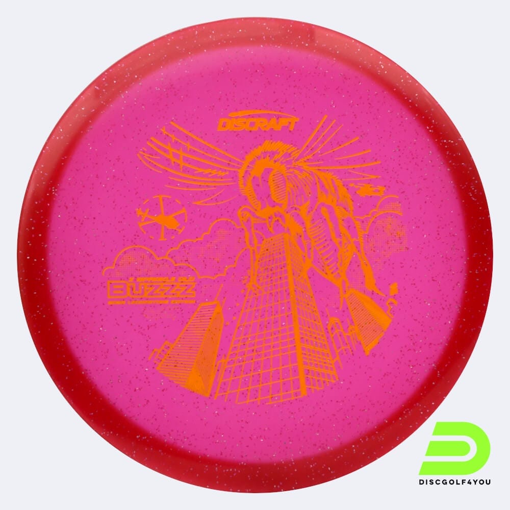 Discraft Buzzz 2023 Ledgestone Edition in red, z sparkle glow plastic and glow effect