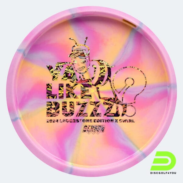 Discraft Buzzz 2024 Ledgestone Edition in rosa, im X Swirly Kunststoff und burst Spezialeffekt