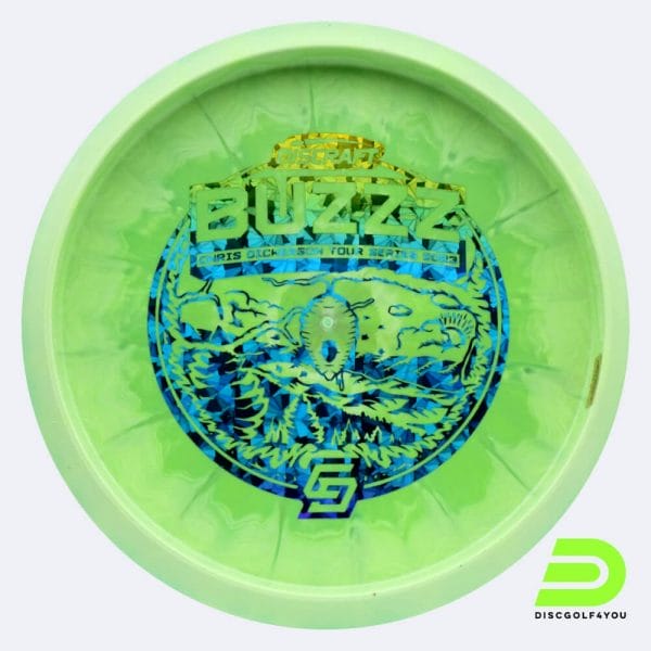 Discraft Buzzz Chris Dickerson Tour Series 2023 in light-green, esp plastic and bottomprint/burst effect