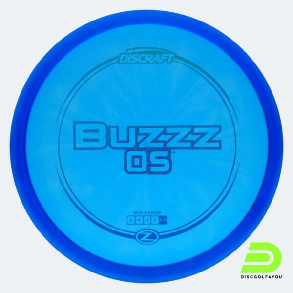 Discraft Buzzz OS in blue, z-line plastic