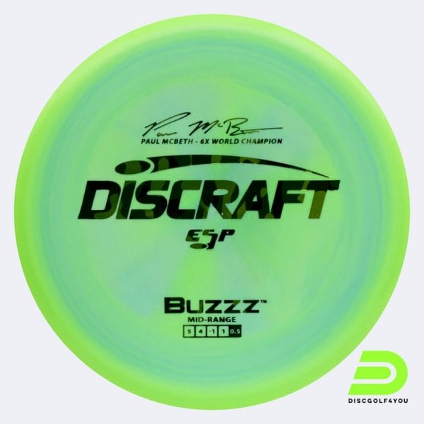 Discraft Buzzz - Paul McBeth Signature Series in hellgrün, im ESP Kunststoff und burst Spezialeffekt