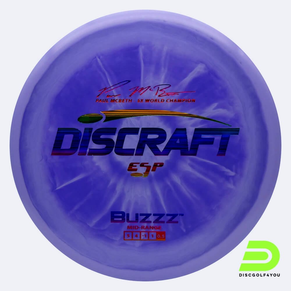 Discraft Buzzz - Paul McBeth Signature Series in purple, esp plastic and burst effect