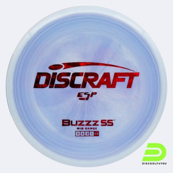 Discraft Buzzz SS in blue, esp plastic and burst effect