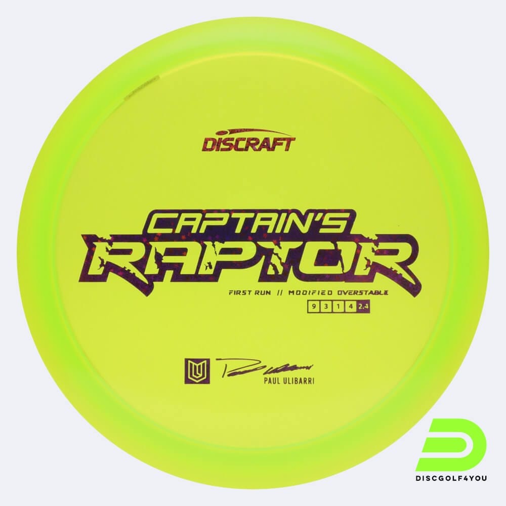 Discraft Captains Raptor in light-green, z-line plastic and first run effect