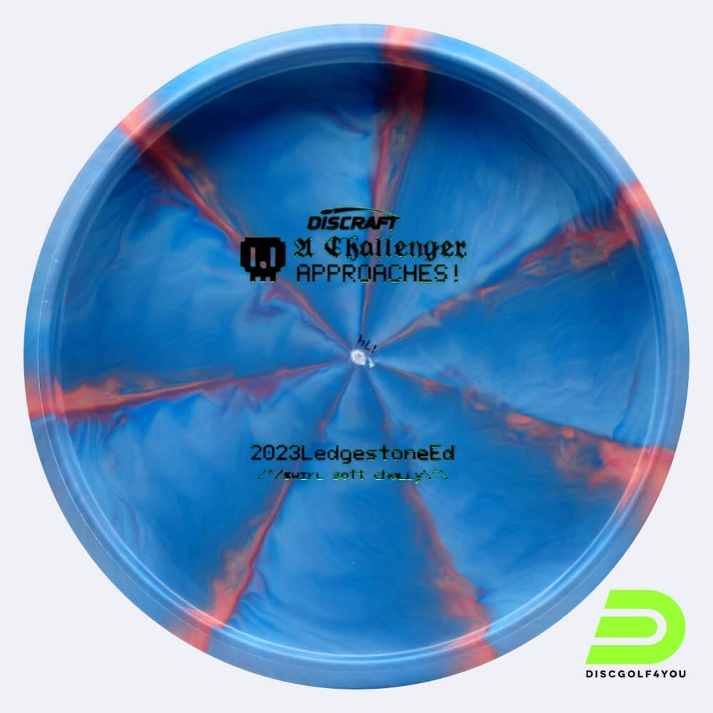 Discraft Challenger 2023 Ledgestone Edition in blau, im Soft Putter Line Kunststoff und bottomprint/burst Spezialeffekt