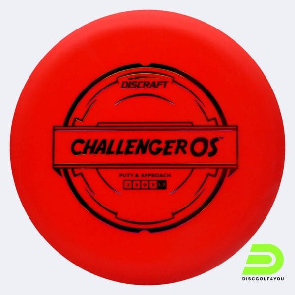Discraft Challenger OS in red, putter line plastic
