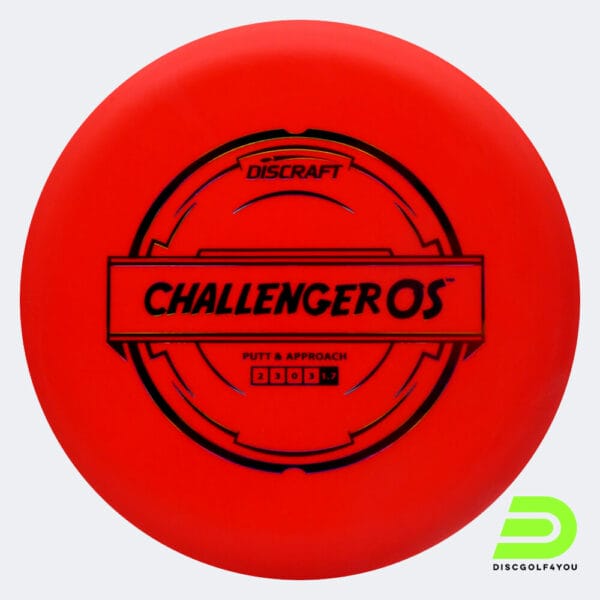 Discraft Challenger OS in rot, im Putter Line Kunststoff und ohne Spezialeffekt