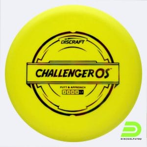 Discraft Challenger OS in yellow, putter line plastic