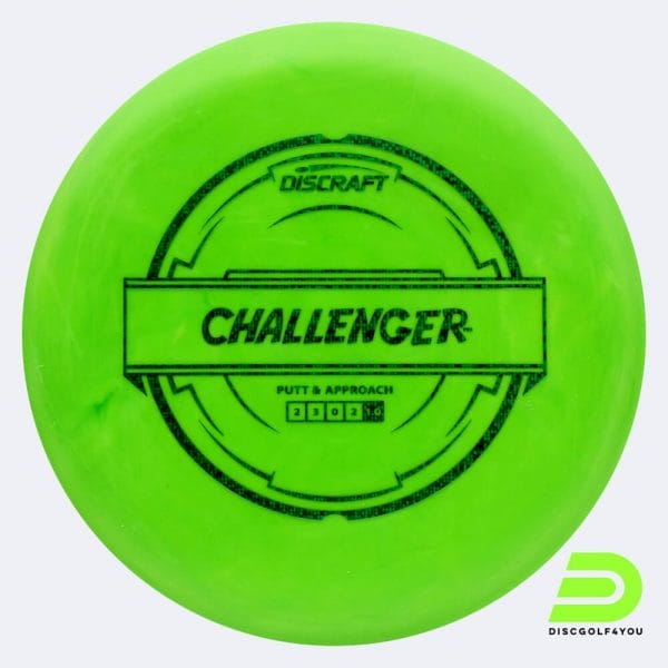 Discraft Challenger in green, putter line plastic