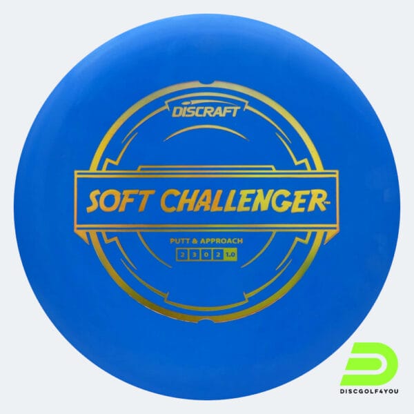 Discraft Challenger in blue, soft putter line plastic