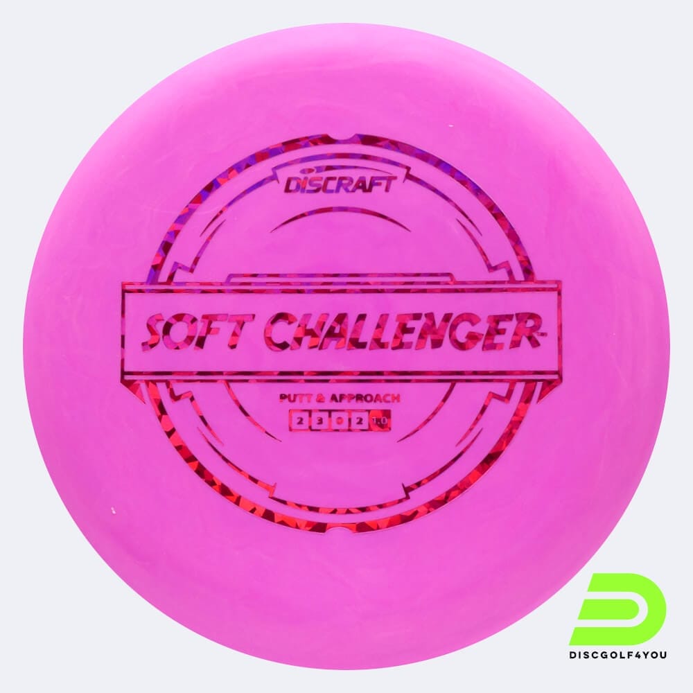 Discraft Challenger in pink, soft putter line plastic