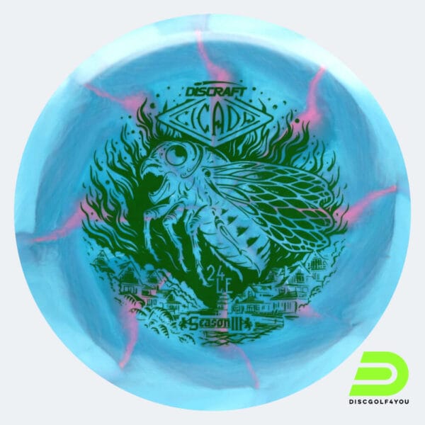 Discraft Cicada Ledgestone Edition in hellblau, im ESP Kunststoff und burst Spezialeffekt