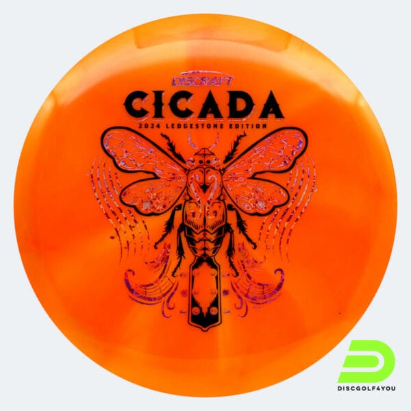 Discraft Cicada Ledgestone Edition in classic-orange, z swirl plastic