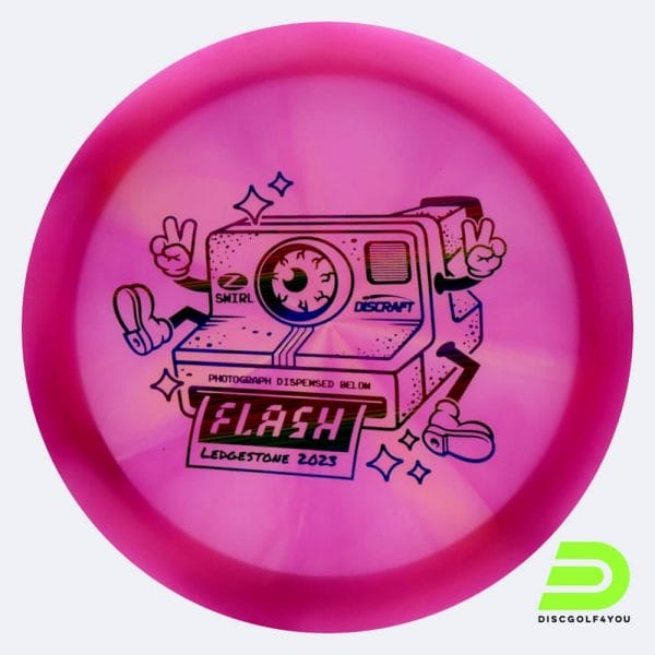 Discraft Flash 2023 Ledgestone Edition in rosa, im Z Swirl Kunststoff und burst Spezialeffekt