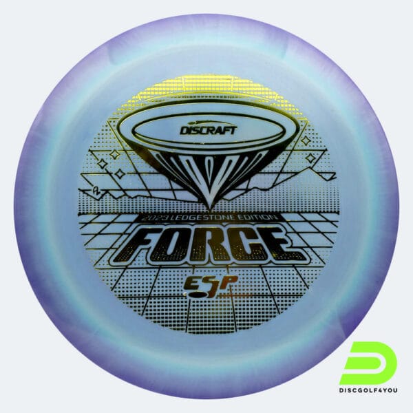 Discraft Force 2023 Ledgestone Edition in hellblau, im ESP Kunststoff und burst Spezialeffekt