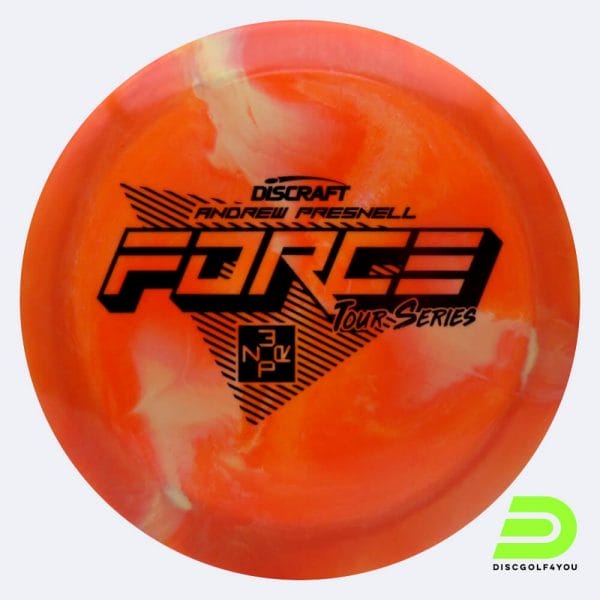 Discraft Force - Andrew Presnell Tour Series in orange, im ESP Kunststoff und burst Spezialeffekt