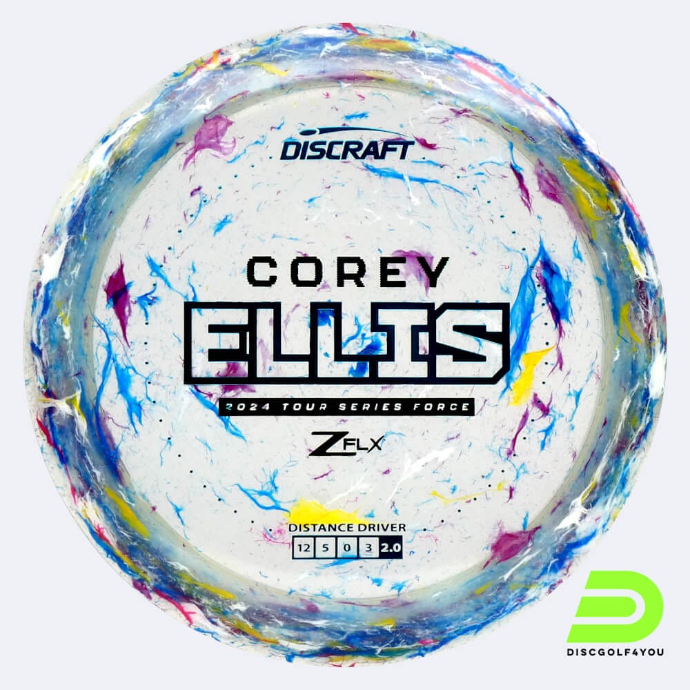 Discraft Force Corey Ellis Tour Series in blau, im Jawbreaker Z FLX Kunststoff und ohne Spezialeffekt